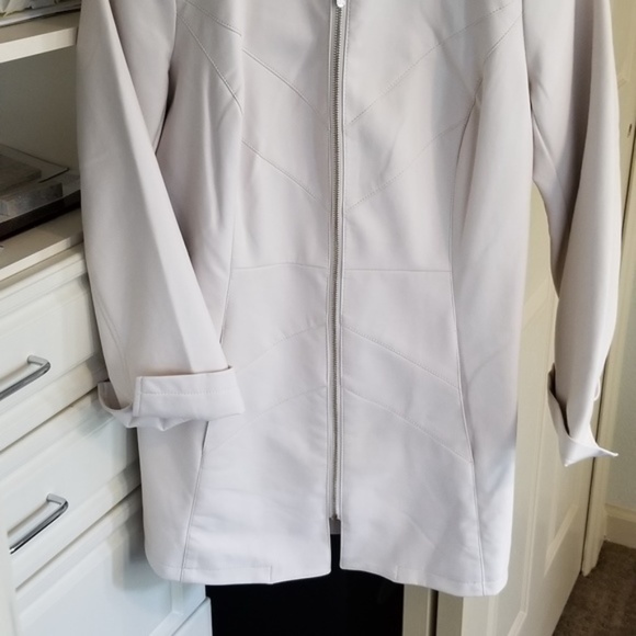 Washable Faux Leather Car Length Coat, EUC - Picture 2 of 11